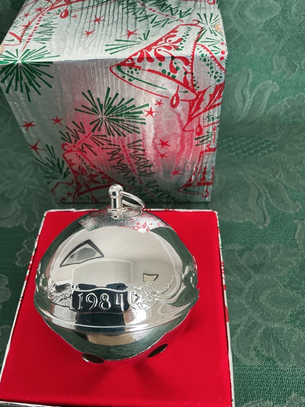 Vintage 1984 Wallace Silversmiths Collectible Christmas Sleigh Bell ornament EUC